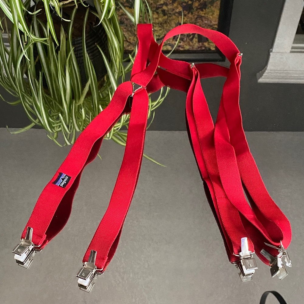 Vintage Red Patagonia 1” Adjustable Clip-On Suspenders